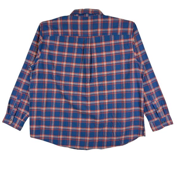 St Johns Bay Men's Classic Fit Super Soft Plaid Blue Red Shirt 2XL Big/Tall NWT - Picture 2 of 10
